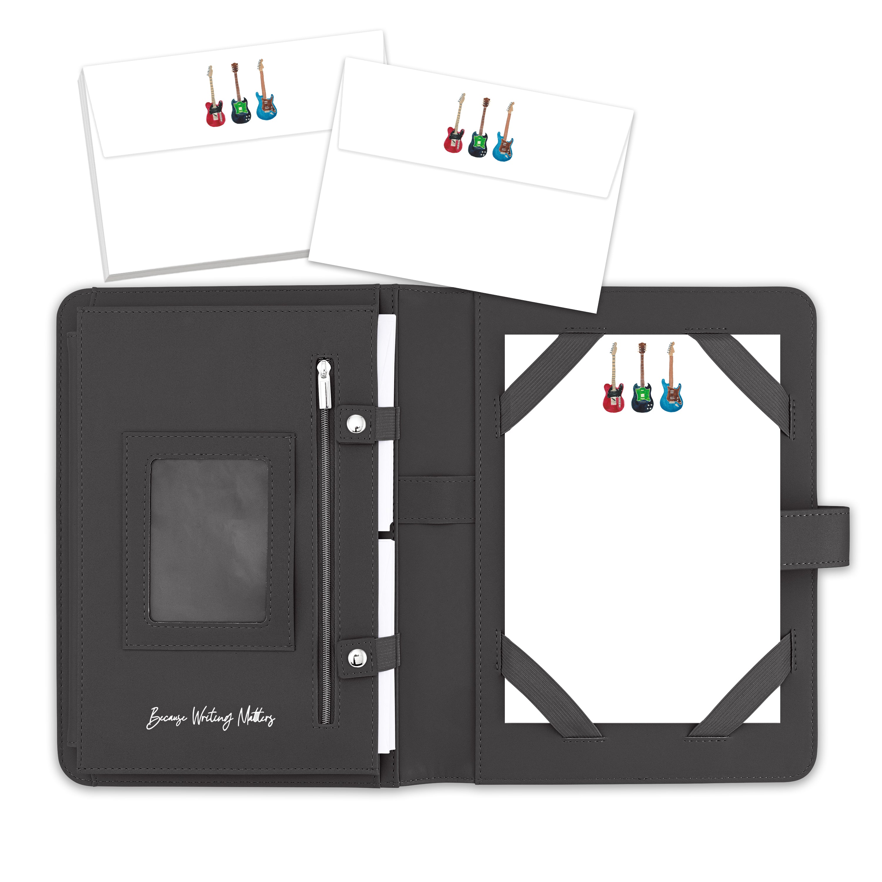 Electric Guitars Letter Writing Set with Organiser Me Loovely