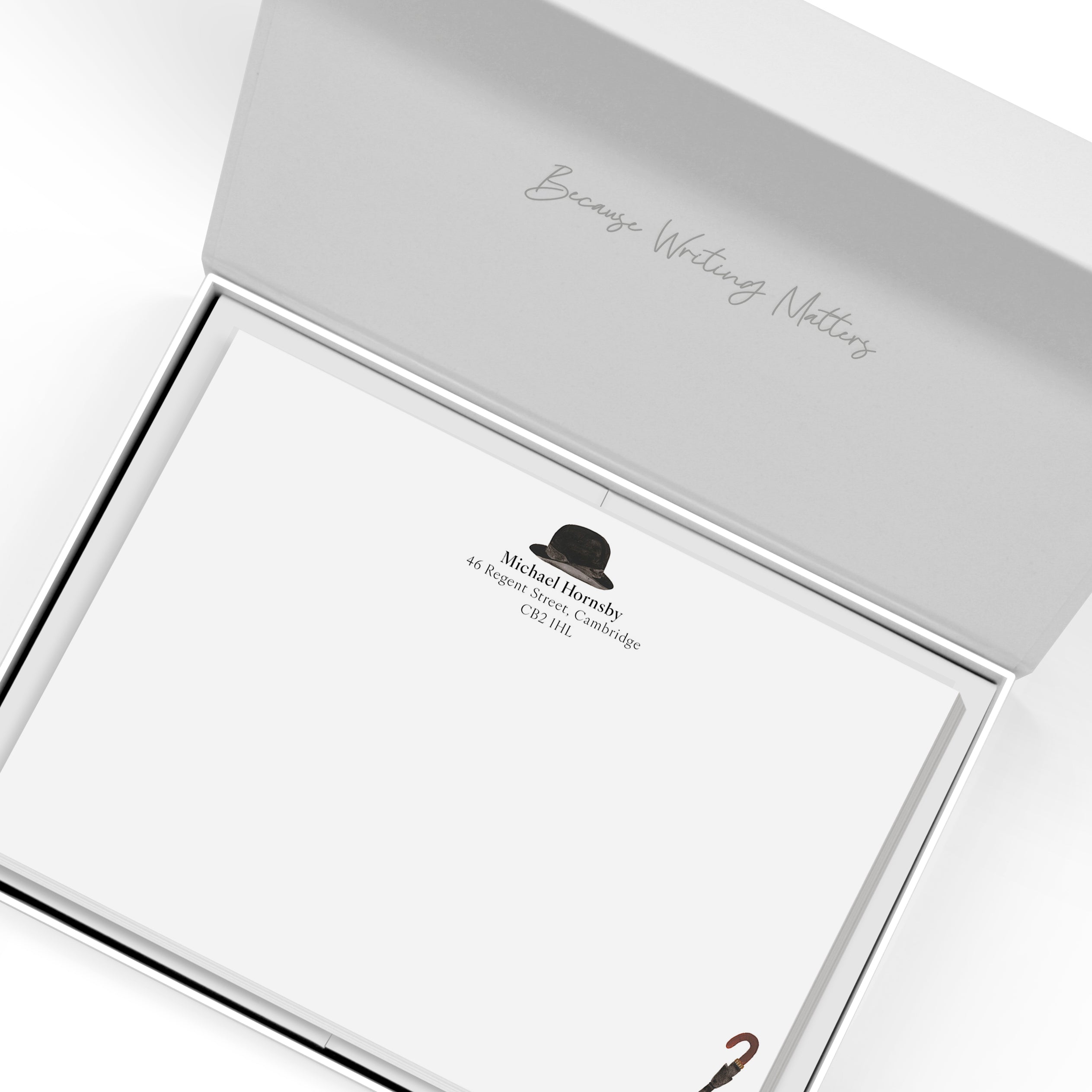Personalised Flat Notecard Stationery Set - Bowler and Brolly – Me Loovely
