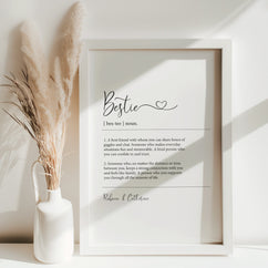 Bestie Friendship Art Print - Framed or Unframed