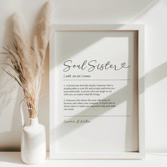 Soul Sisters Friendship Art Print - Framed or Unframed