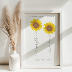 Mother & Daughter Flowers Personalised Art Print