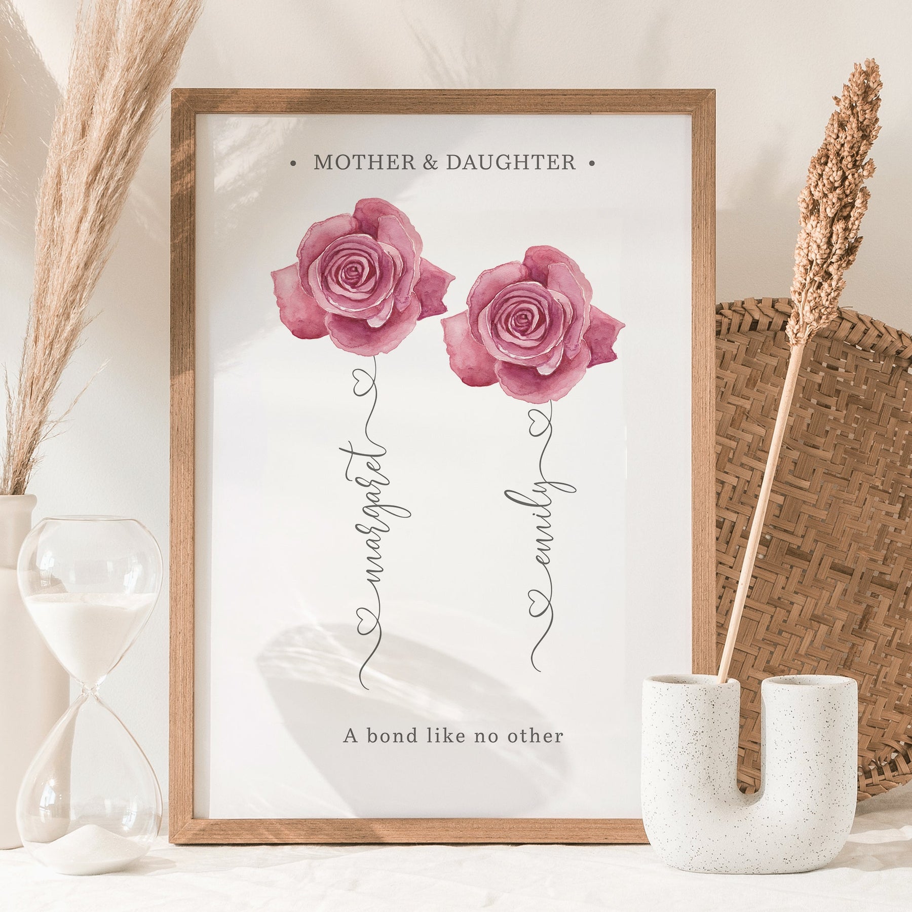 Mother & Daughter Flowers Personalised Art Print