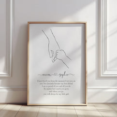 Mother to Daughter Personalised Art Print - Framed or Unframed