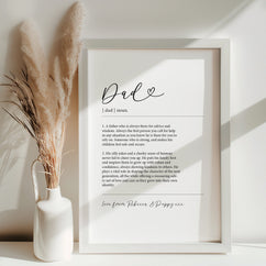 Dad Definition Art Print - Framed or Unframed