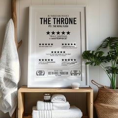 The Throne - Toilet Reviews - Bathroom Art Print - Framed or Unframed