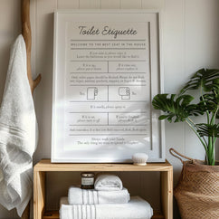 Toilet Etiquette - Bathroom Art Print - Framed or Unframed