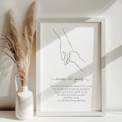 Mother to Son Personalised Art Print - Framed or Unframed