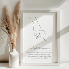 Son to Mother Personalised Art Print - Framed or Unframed