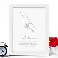 Daughter to Mother Personalised Art Print - Framed or Unframed