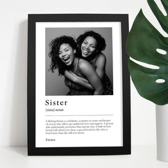 Sister Definition with Photo Print - Framed or Unframed