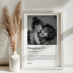 Daughter Definition with Photo Print - Framed or Unframed