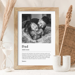 Dad Definition with Photo Print - Framed or Unframed
