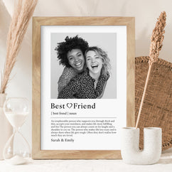 Best Friend Definition with Photo Print - Framed or Unframed