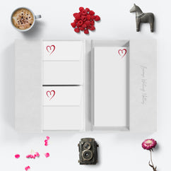 Love Heart Letter Writing Set in Writing Folder