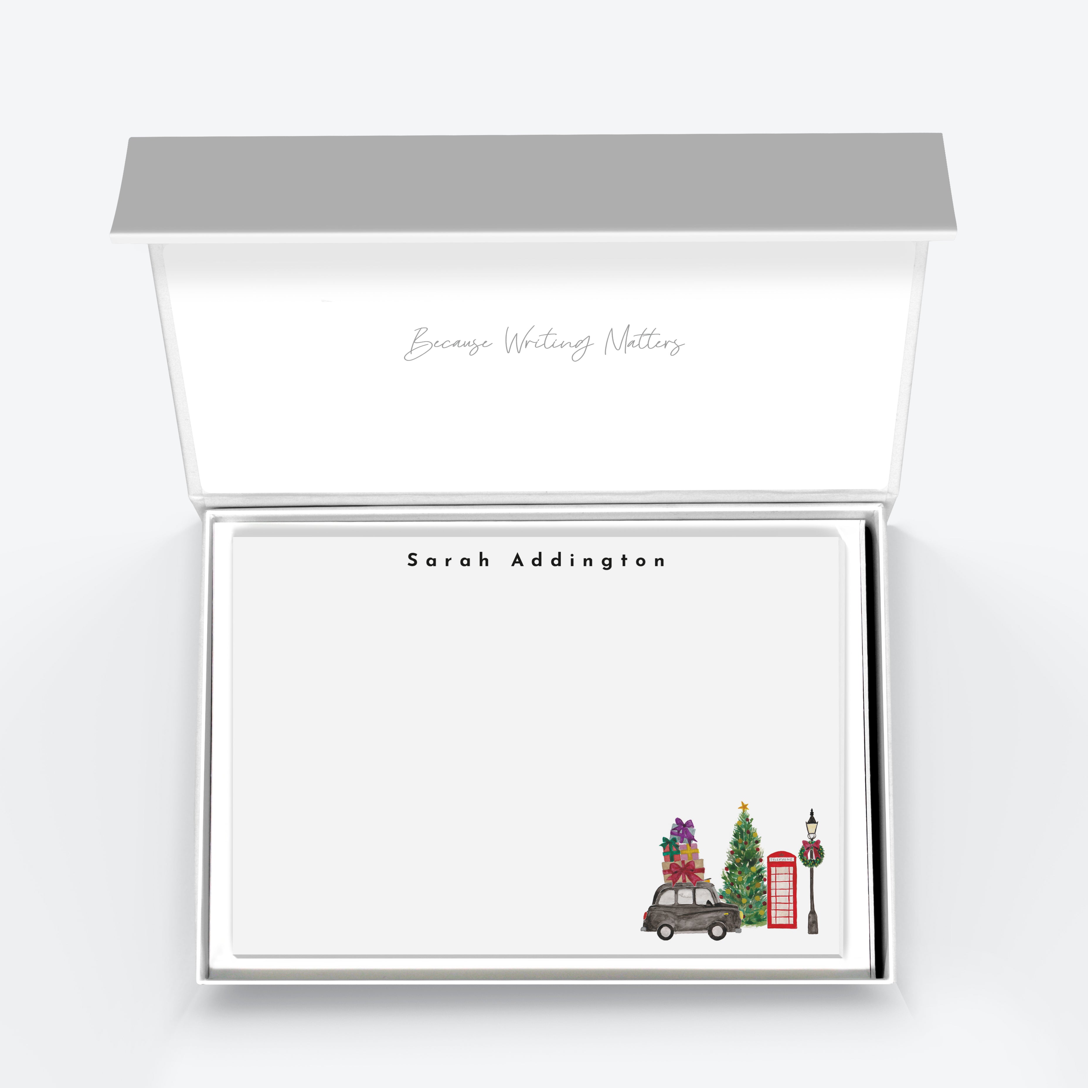 Festive London Themed Flat Notecard Set – Me Loovely